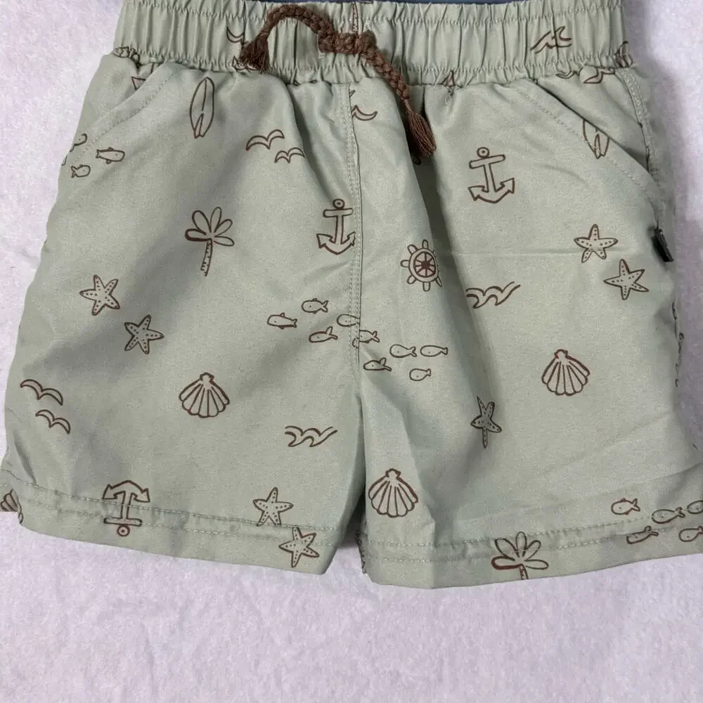 Modern Moments Rash Guard Swim Set Size 18 Months Green White